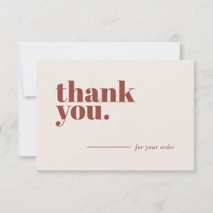 Minimalistisk Terracotta Business Stationery-kund Tack Kort