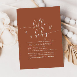 Minimalistisk terracotta Neutral Baby Shower Inbjudningar