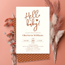Minimalistisk terracotta Neutral Baby Shower