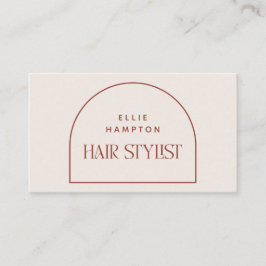 Minimalistisk terracotta och Cream Arch Hair Styli Visitkort