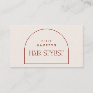 Minimalistisk terracotta och Cream Arch Hair Styli Visitkort
