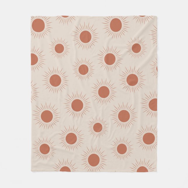 Minimalistisk Terrakotta Abstrakt Boho solmönster Fleecefilt (Framsidan)