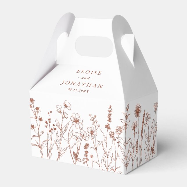 Minimalistisk terrakotta blomster tack bröllop  presentaskar (Baksidan Sidan)