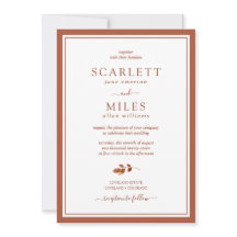 Minimalistisk terrakotta Höst löv Gräns Bröllop