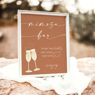 Minimalistisk Terrakotta Mimosa Barskylt Poster