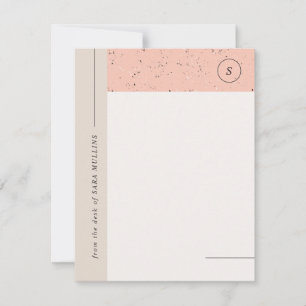 Minimalistisk terrazzo Monogram Stationery - persi Meddelande