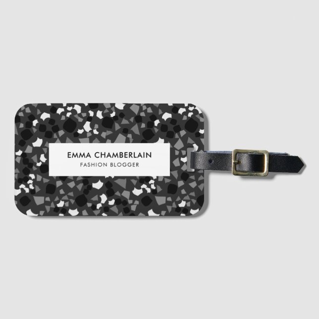 Minimalistisk Terrazzo Skriv ut modern Anpassnings Bagagebricka (Framsida horisontal)