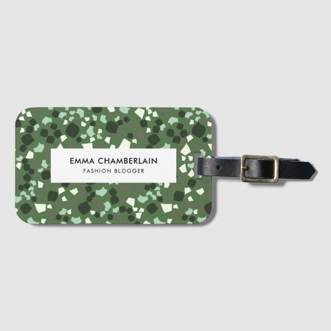 Minimalistisk Terrazzo Skriv ut modern Anpassnings Bagagebricka (Framsida horisontal)