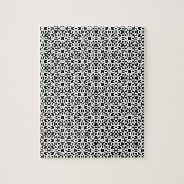 Minimalistisk Tessellation för svart och vit Blomm Pussel (Vertikal)