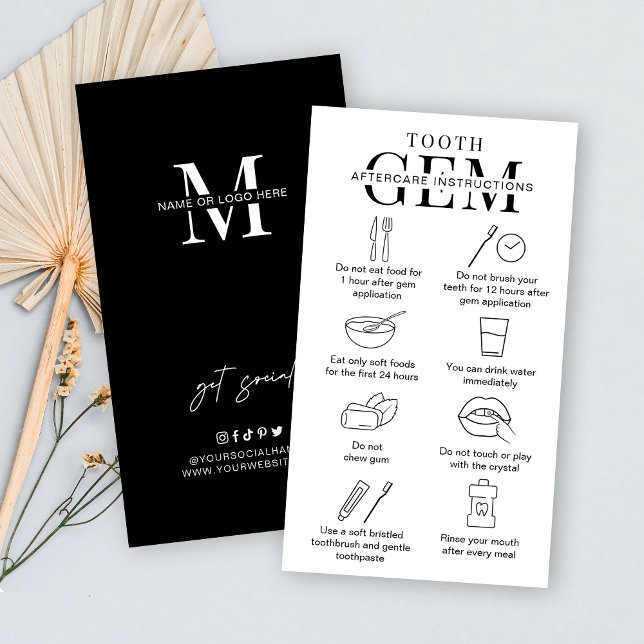Minimalistisk Teth Crystals Dental Aftercare Guide Visitkort (Skapare uppladdad)