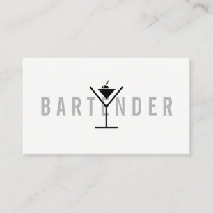 Minimalistisk text / Grått-text ( Martini-ikon) Visitkort