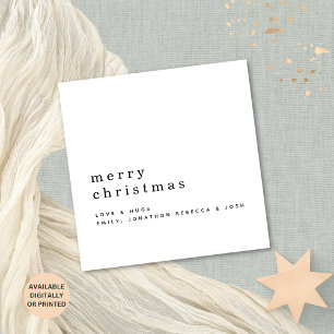 Minimalistisk text Namn God jul White Kort