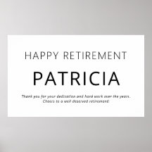 Minimalistisk text svart vit Lycklig Pension