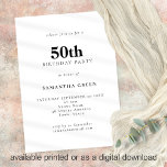 Minimalistisk text valfri 50:e Färg-Födelsedagsfes Inbjudningar<br><div class="desc">Minimalistisk text valfri 50:e Färg-Födelsedagsfest. Helt anpassade. Anpassa färgen och ändra teckensnitt och bakgrund enkelt om du vill genom att redigera ytterligare alternativ.</div>
