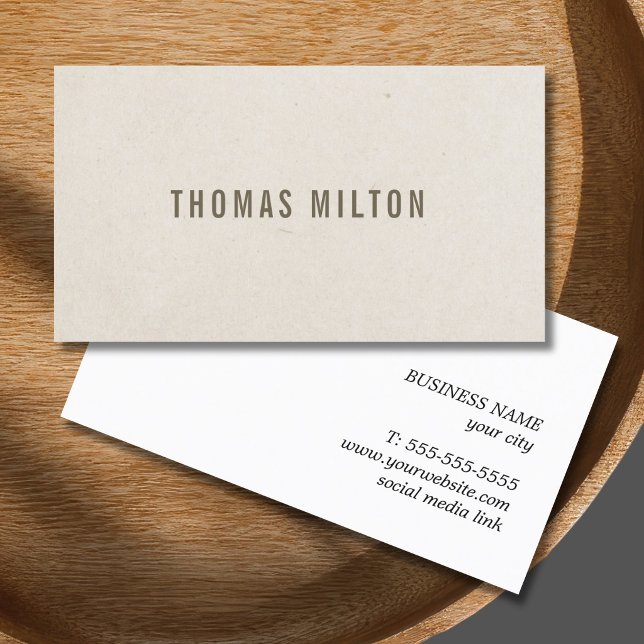 Minimalistisk textur Beige Konsult Brun  Visitkort (Skapare uppladdad)