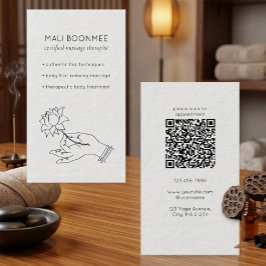Minimalistisk thai massage QR-kod visitkort