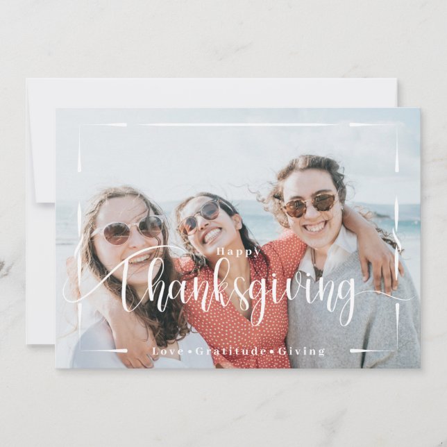 Minimalistisk thanksgiving av foto julkort (Framsida)