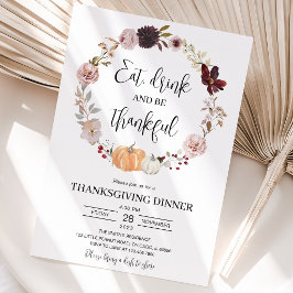 Minimalistisk Thanksgiving Inbjudningar