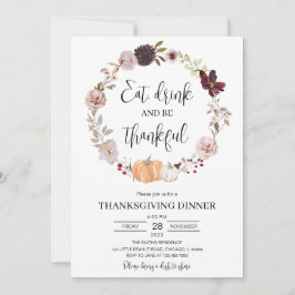 Minimalistisk Thanksgiving Inbjudningar