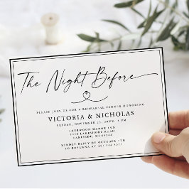 Minimalistisk "The Night Before" Svart och Vitt Öv Inbjudningar