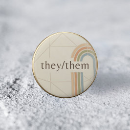Minimalistisk They/Them Pronomen HBTQ Stolthet Nål