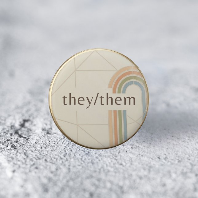 Minimalistisk They/Them Pronomen HBTQ Stolthet Nål (Skapare uppladdad)