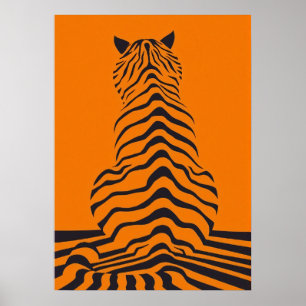 Minimalistisk Tiger Rand Poster