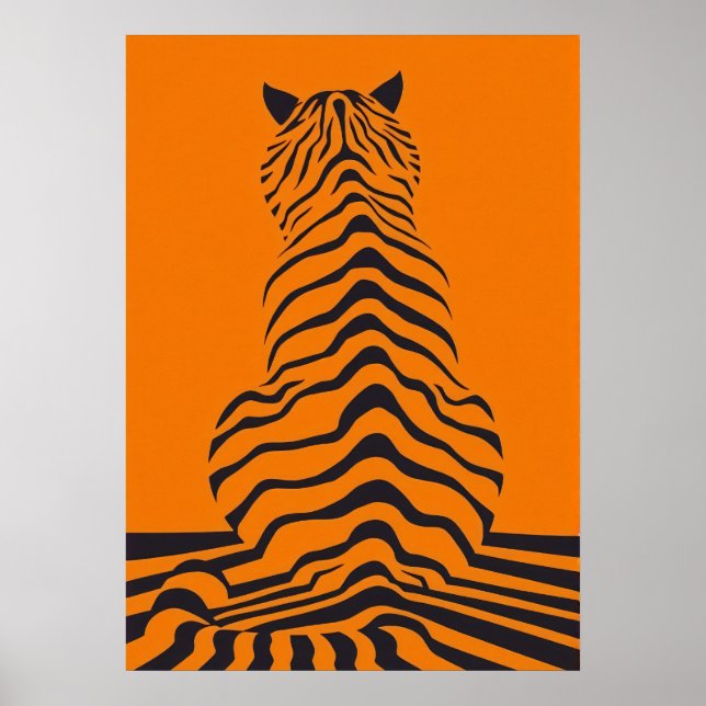Minimalistisk Tiger Rand Poster (Framsidan)