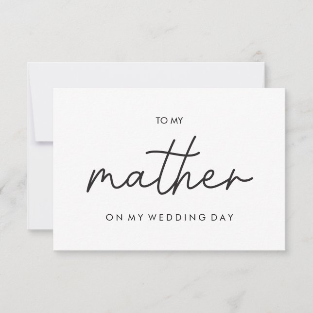 Minimalistisk till mor på mitt bröllopsdag-kort (Framsida)