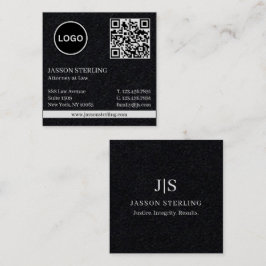 Minimalistisk tillförlitlig juridisk layout fyrkantigt visitkort