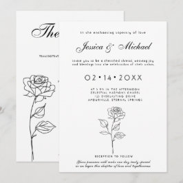 Minimalistisk timlös bloominbjudan inbjudningar