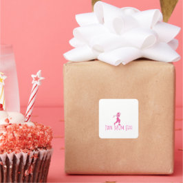 Minimalistisk TIN Mamma-fästning Fyrkantigt Klistermärke