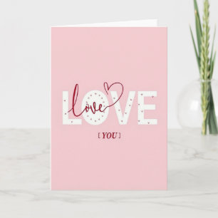 Minimalistisk Tiny Hearts Love You-kort Kort