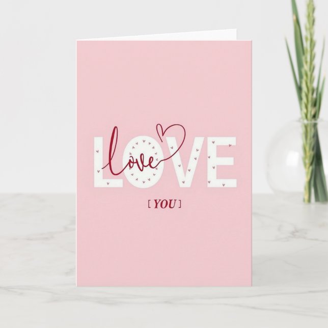 Minimalistisk Tiny Hearts Love You-kort Kort (Framsida)
