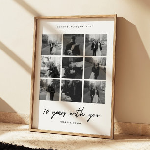 Minimalistisk tioårsdag, par foton poster