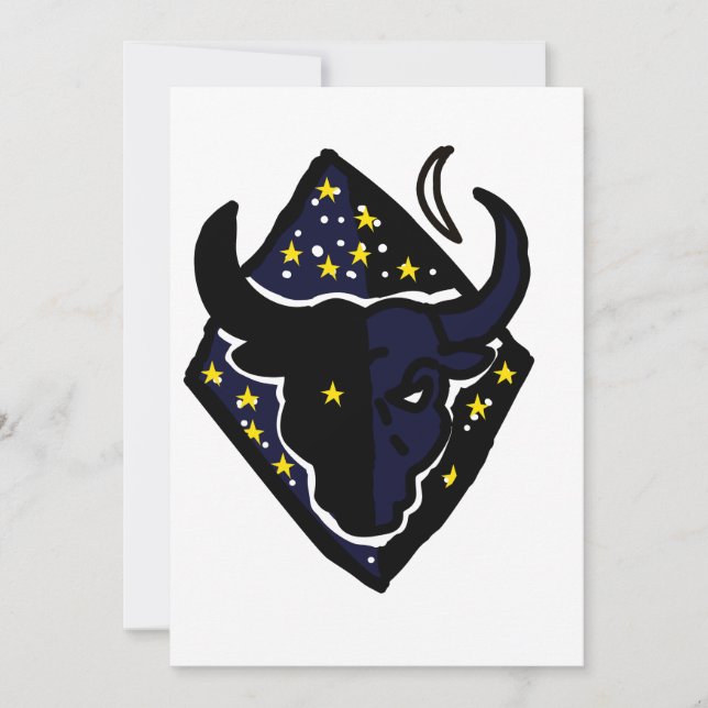 Minimalistisk tjurikon julkort (Framsida)