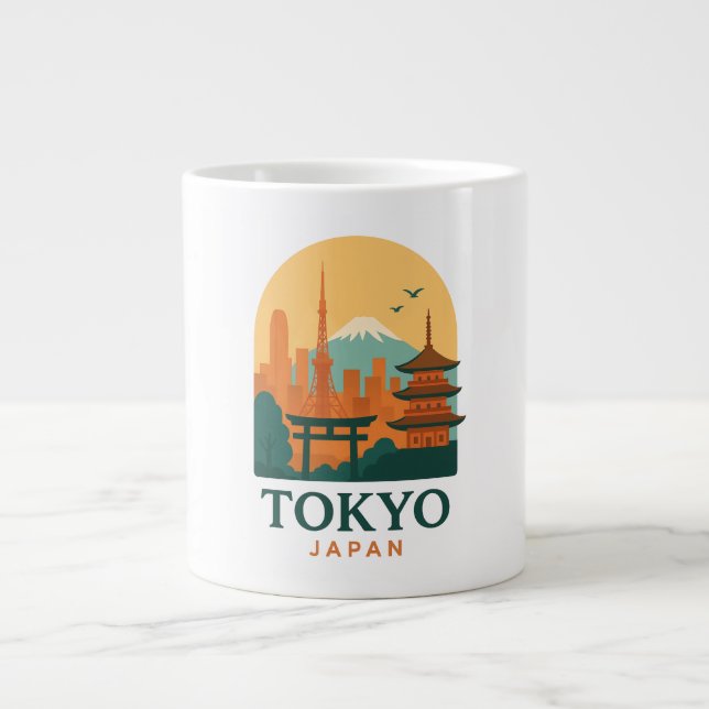 Minimalistisk Tokyo Japan Travel | Modern Jumbo Mugg (Framsidan)