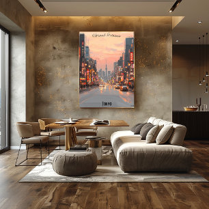 Minimalistisk Tokyo Skyline - Subtle Tones Japan A Poster