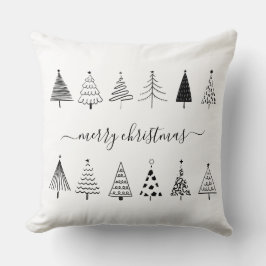 Minimalistisk tom jul och vit Träd Mönster Kudde