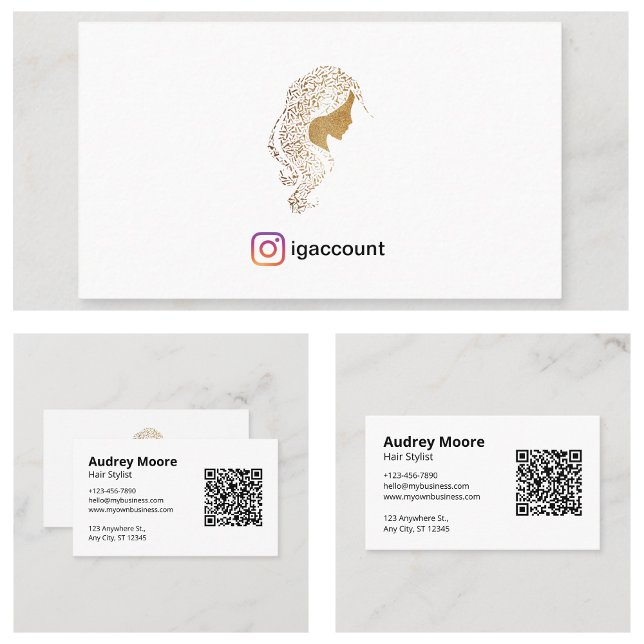 Minimalistisk tom vit frisör visitkort (Minimalist Blank White Hair Stylist Business Card
)
