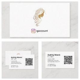 Minimalistisk tom, vit hårslirslista visitkort