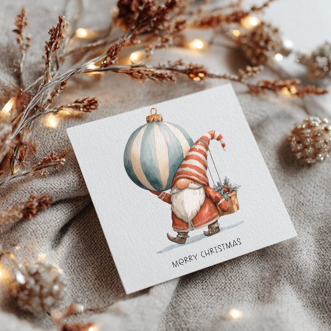 Minimalistisk Tomte God Jul Julkort (Skapare uppladdad)