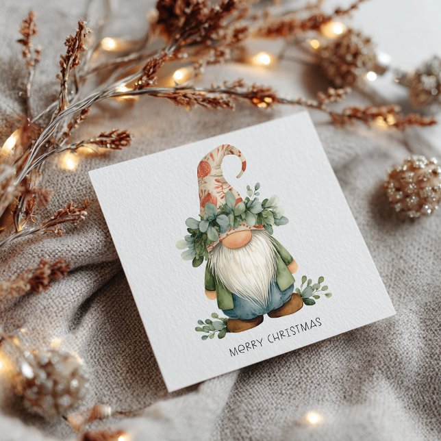 Minimalistisk Tomte God Jul Julkort (Skapare uppladdad)