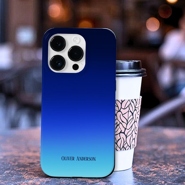 Minimalistisk toning av djupblått till akva med na (Minimalist Blue Case-Mate iPhone Case)