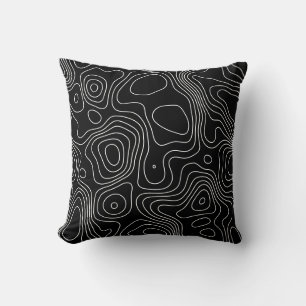 Minimalistisk topografisk kontur med Linjer-projek Kudde