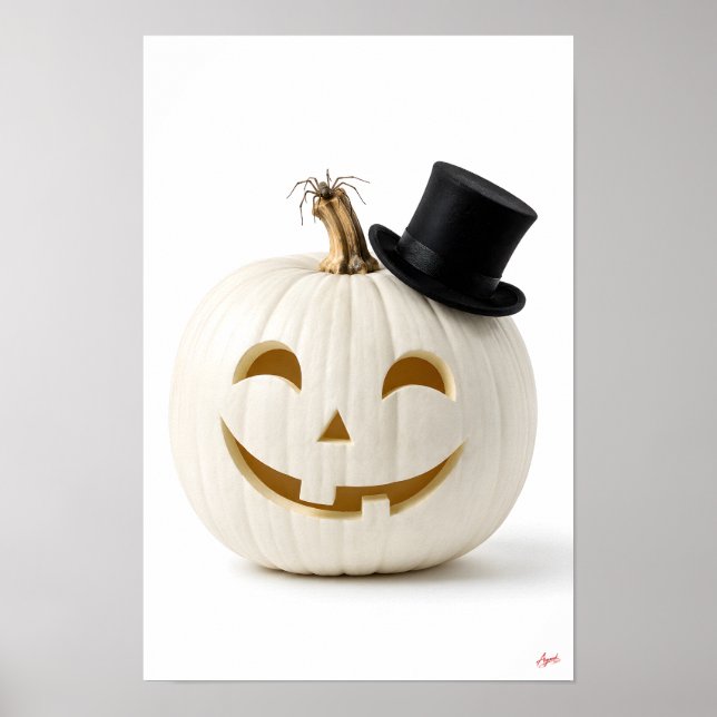 Minimalistisk topp hatt pumpa poster (Framsidan)