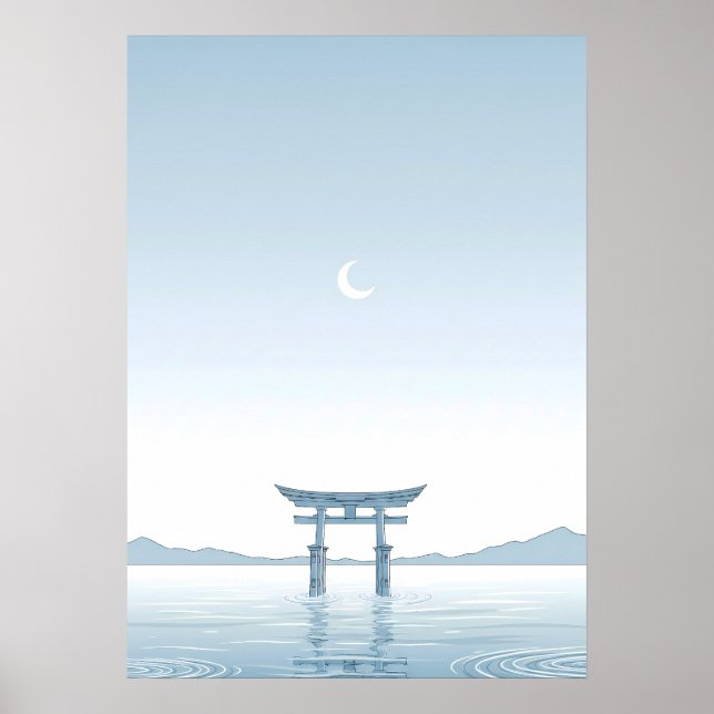 Minimalistisk Torii-portväggkonst Poster (Framsidan)