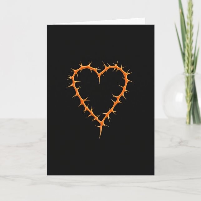 Minimalistisk Törn Hjärtkort Kort (Framsida)