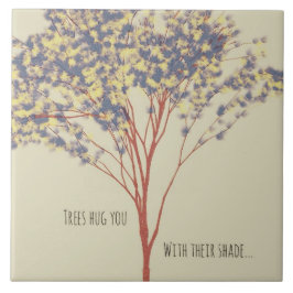 Minimalistisk Träd-grafik med keramiskt plattor me Kakelplatta