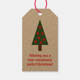 Minimalistisk "Träd-mendous"-jul Presentetikett